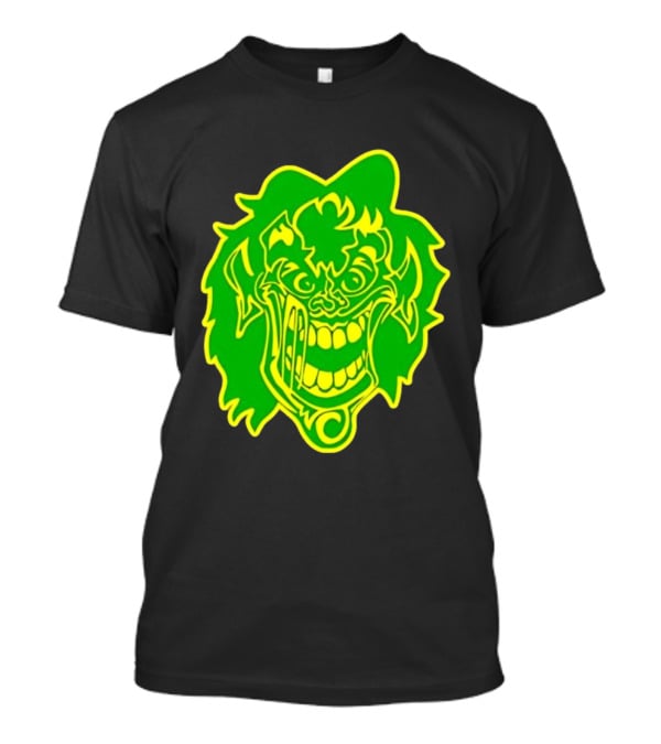 Insane Clown Posse Hatchetman Wicked Clown Face Neon Green Yellow T-Shirt