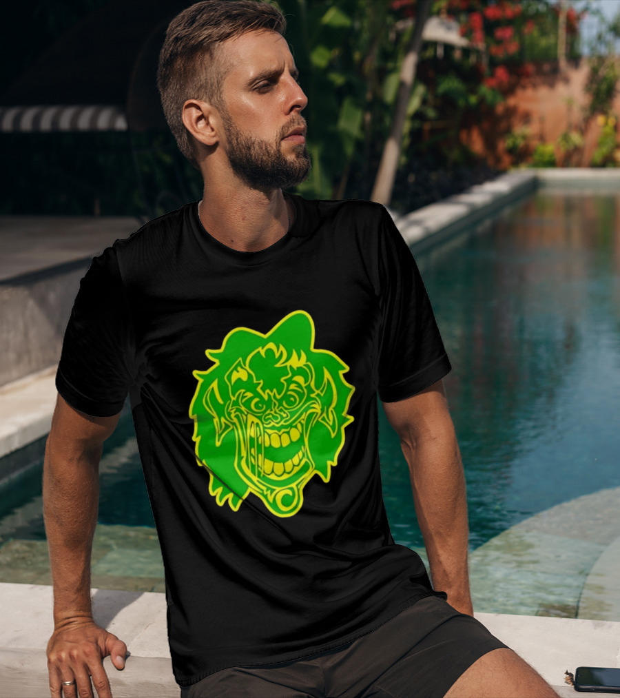Insane Clown Posse Hatchetman Wicked Clown Face Neon Green Yellow T-Shirt