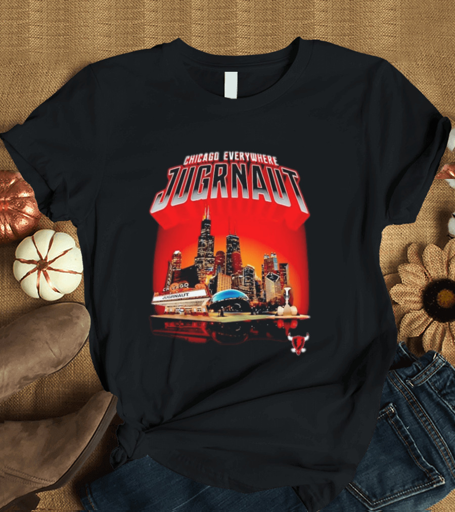Chicago Everywhere Jugrnaut Skyline Millennium Park T-Shirt