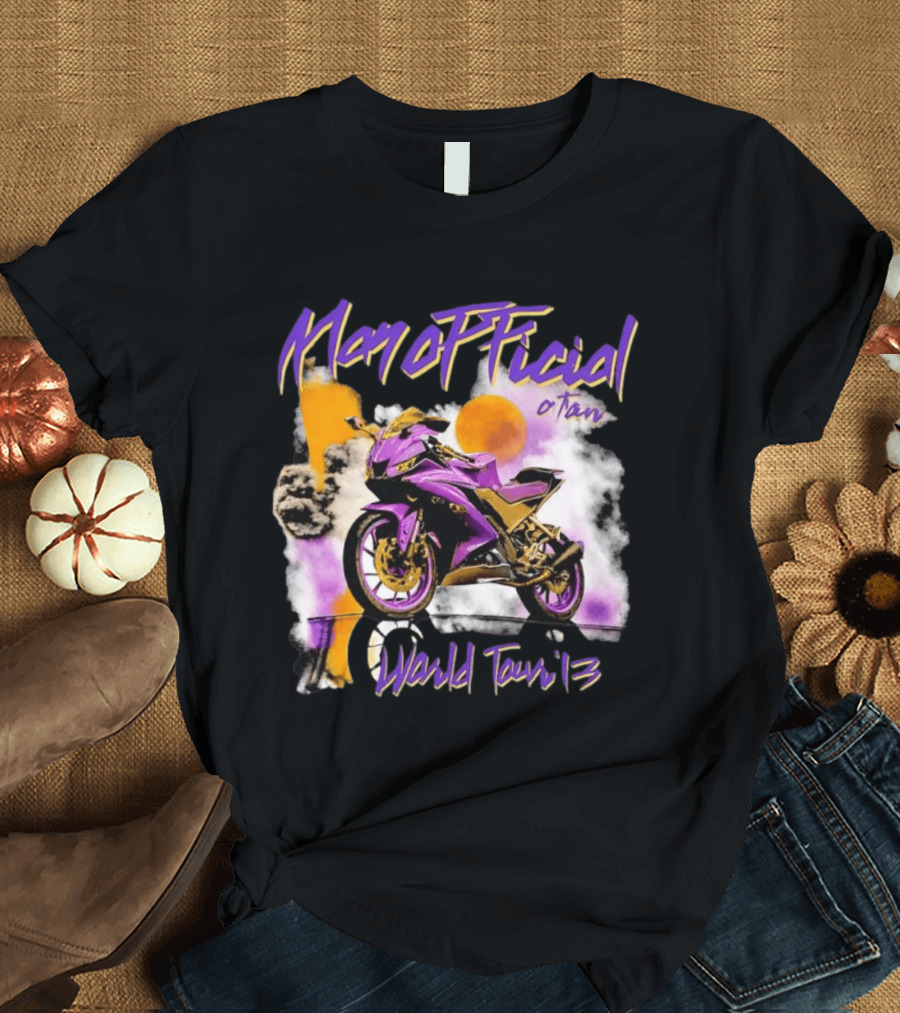 ManOfficial OTan World Tour 13 Motorcycle Purple Sunset T-Shirt
