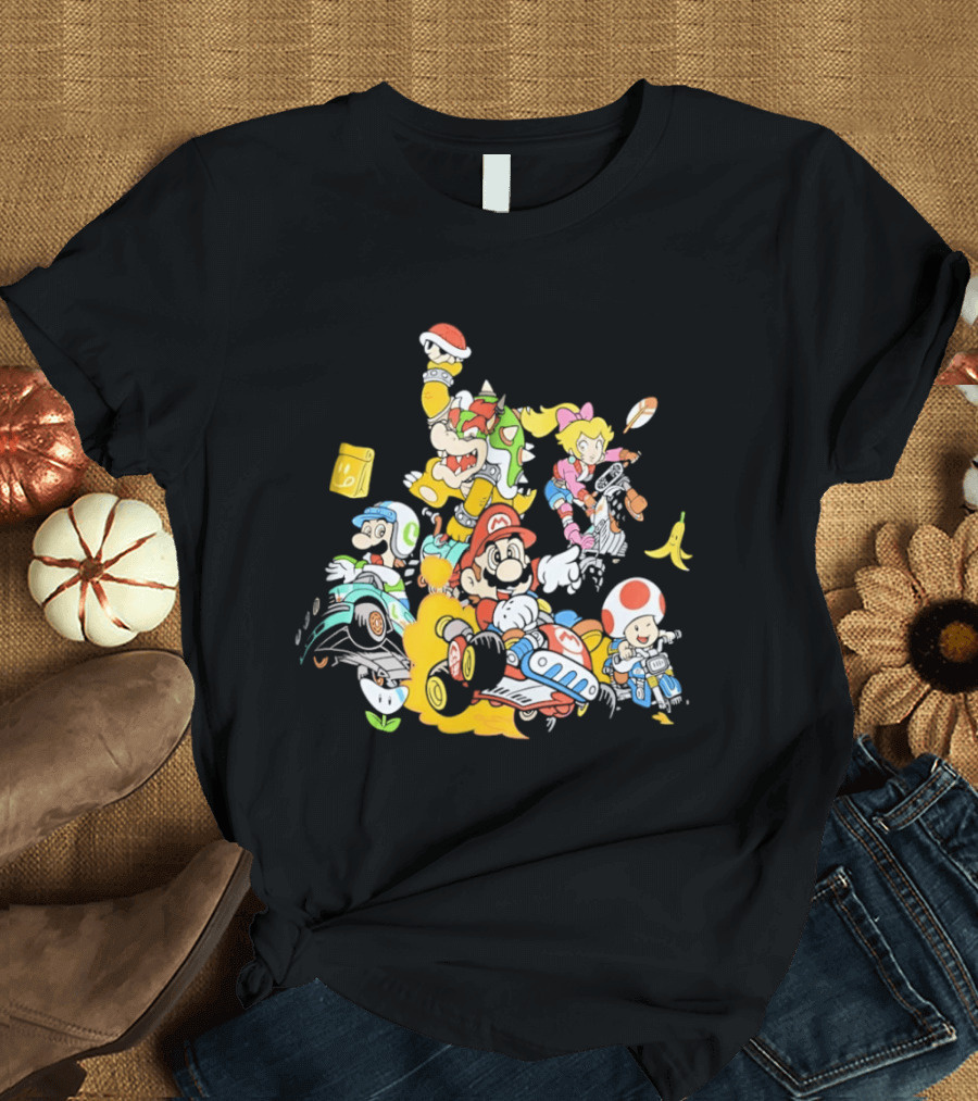 Mario Kart Racing Adventures With Luigi Toad Bowser Princess Peach T-Shirt