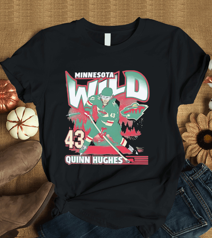 Minnesota Wild Quinn Hughes 43 Hockey Team Player Number T-Shirt