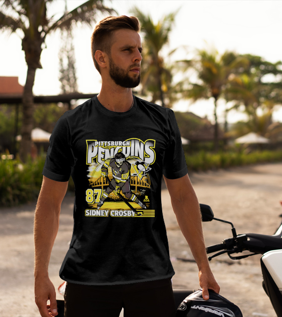 Pittsburgh Penguins Sidney Crosby 87 Hockey Action T-Shirt
