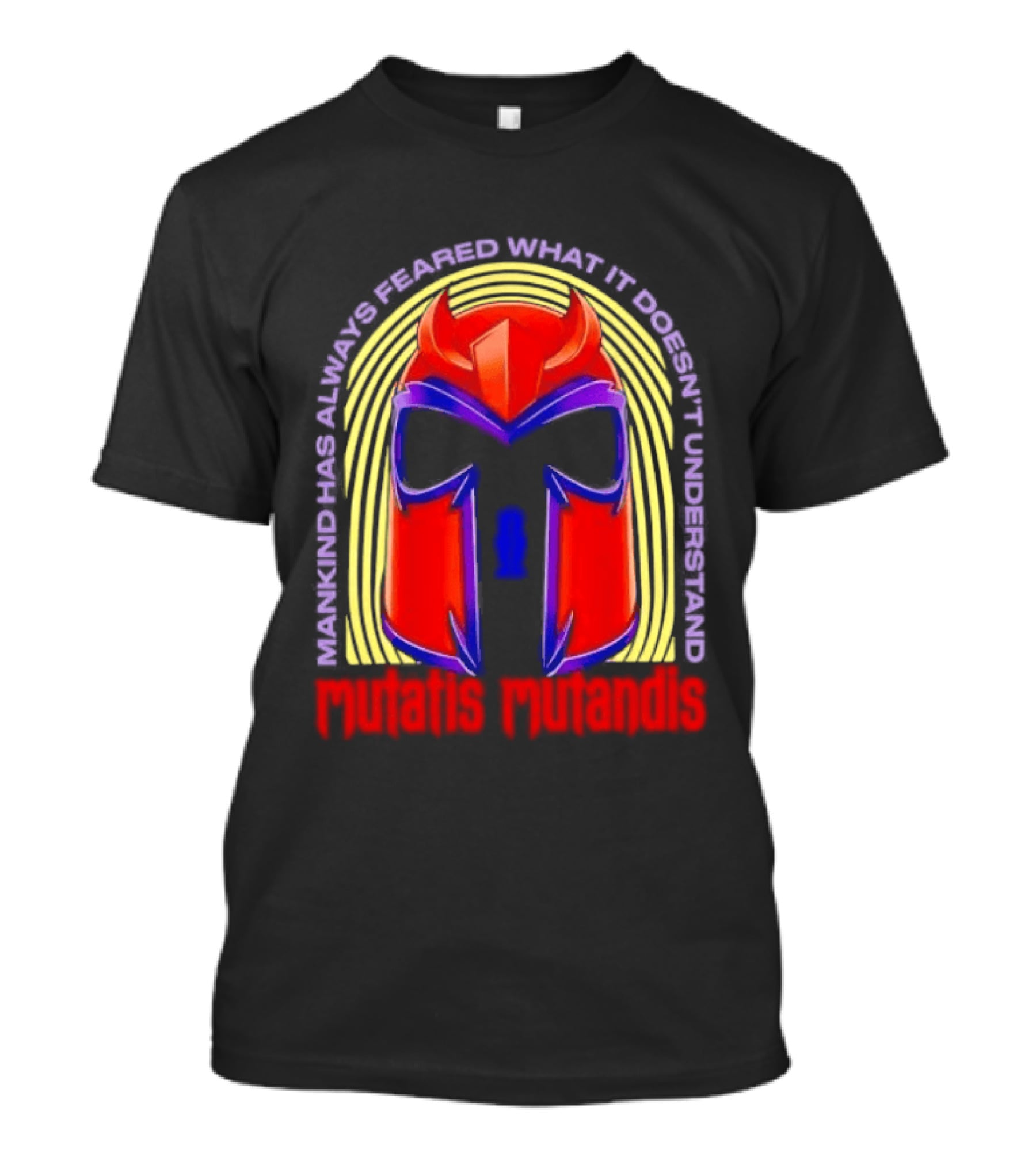 Mutatis Mutandis Mankind Has Always Feared What It Doesn't Understand Red Mask T-Shirt
