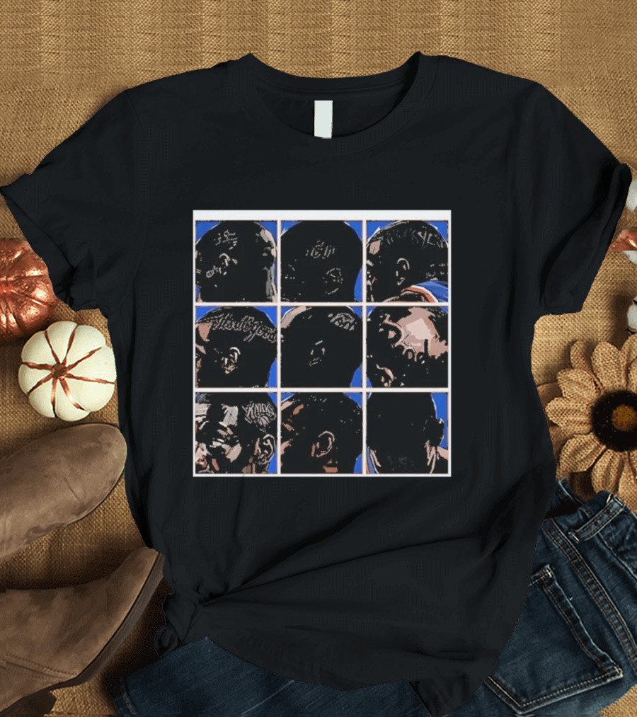 New York Knicks Players Tattoo Art Head Collage T-Shirt