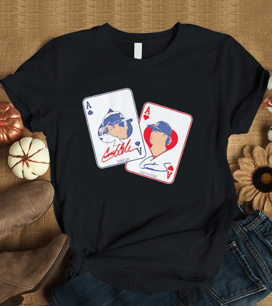 New York Yankees Gerrit Cole Cam Schlittler Pocket Aces Playing Cards T-Shirt