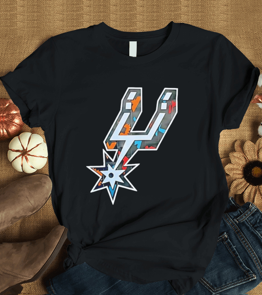 San Antonio Spurs Fiesta Colors Iconic Basketball T-Shirt