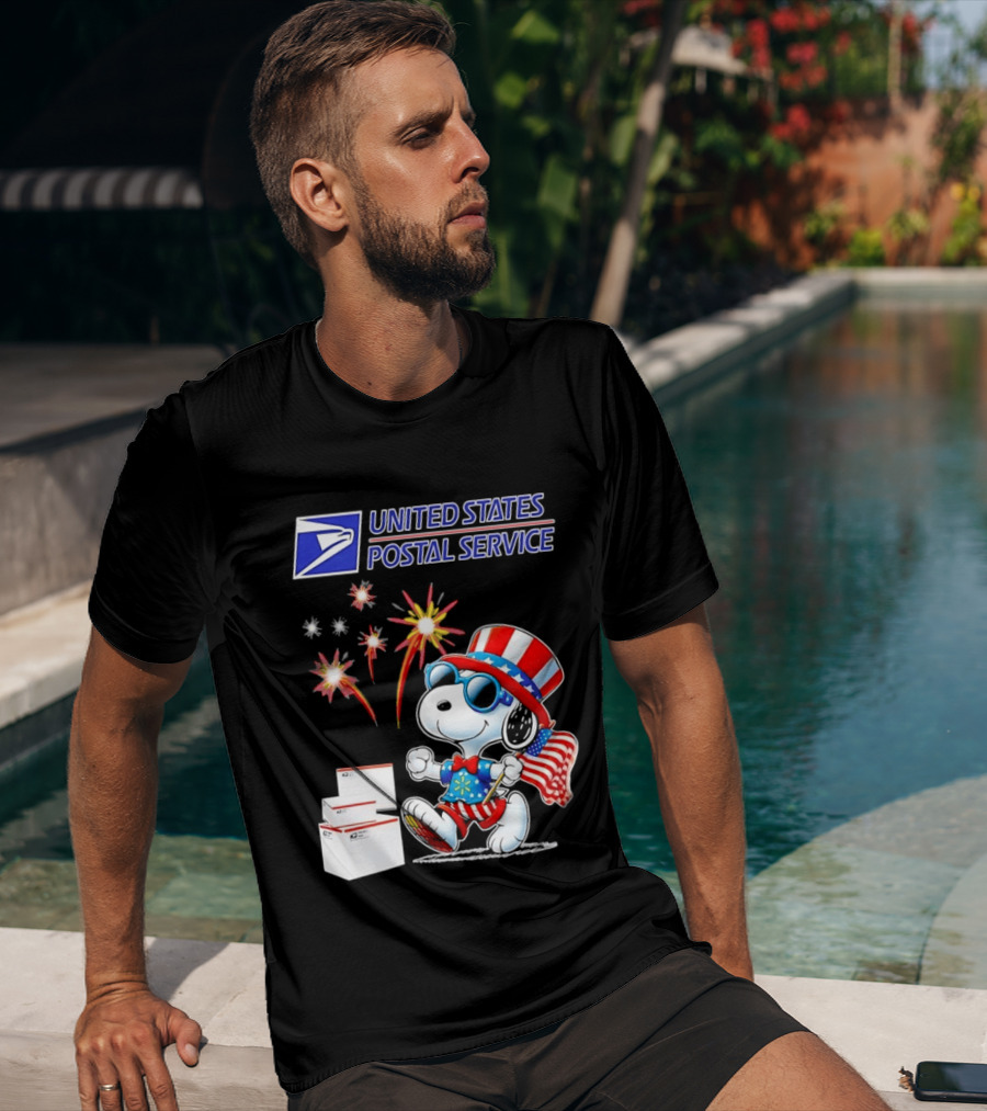 Snoopy Fourth Of July United States Postal Service Patriotic Celebration T-Shirt
