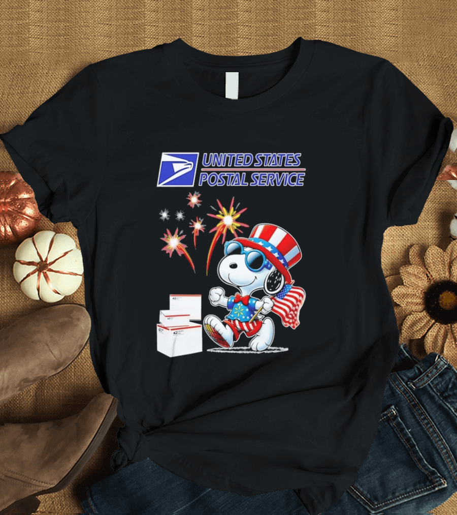 Snoopy Fourth Of July United States Postal Service Patriotic Celebration T-Shirt
