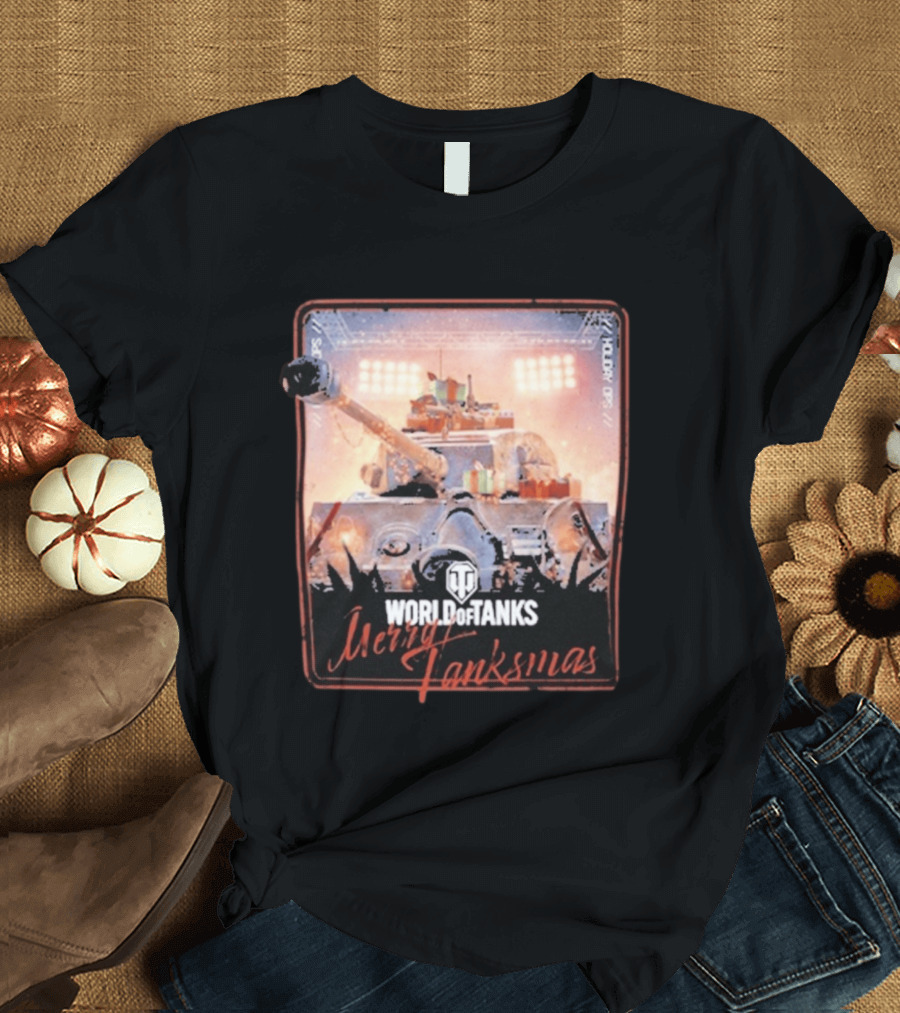 World Of Tanks Merry Tanksmas Holiday Ops Festive Tank T-Shirt