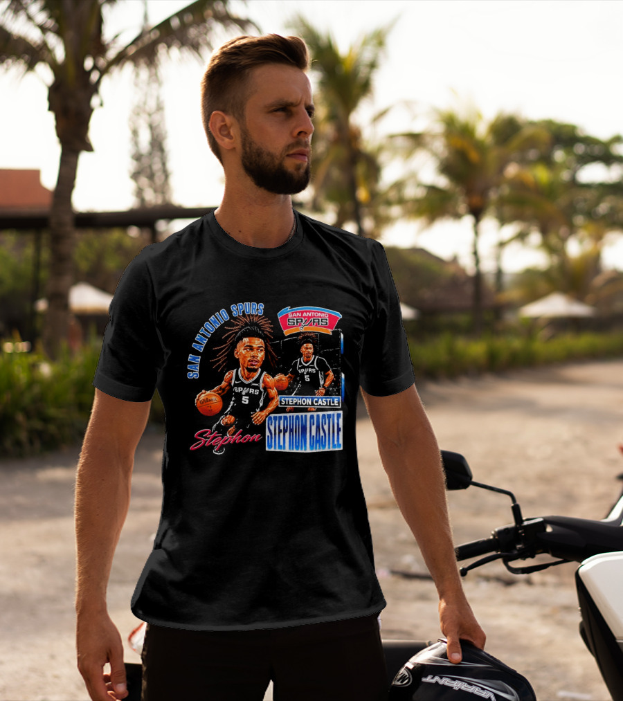 San Antonio Spurs Stephon Castle 90s Bootleg T-Shirt