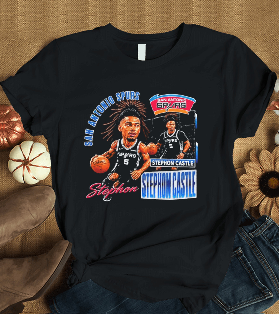 San Antonio Spurs Stephon Castle 90s Bootleg T-Shirt
