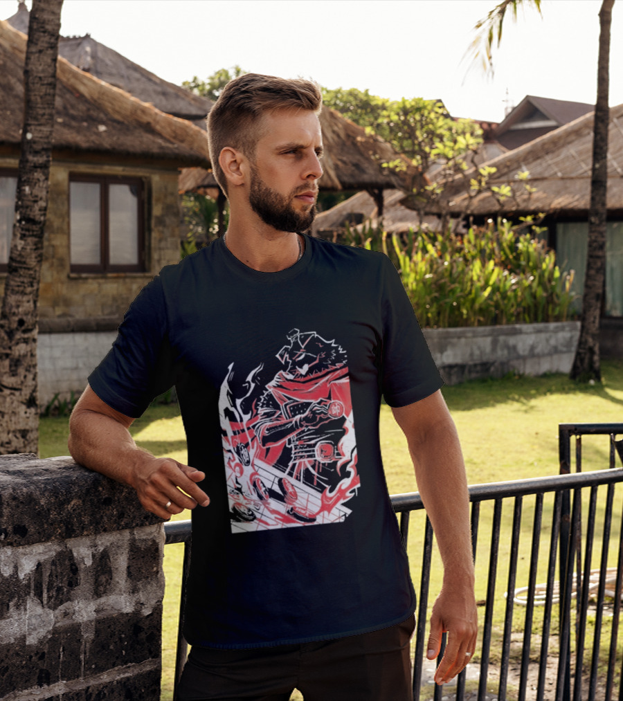 Technoblade Of War Gamer Tribute Epic Medieval Style Scarf And Flames T-Shirt
