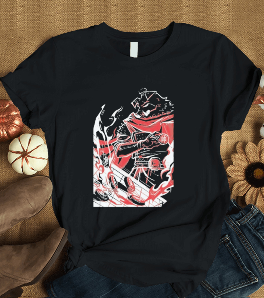 Technoblade Of War Gamer Tribute Epic Medieval Style Scarf And Flames T-Shirt