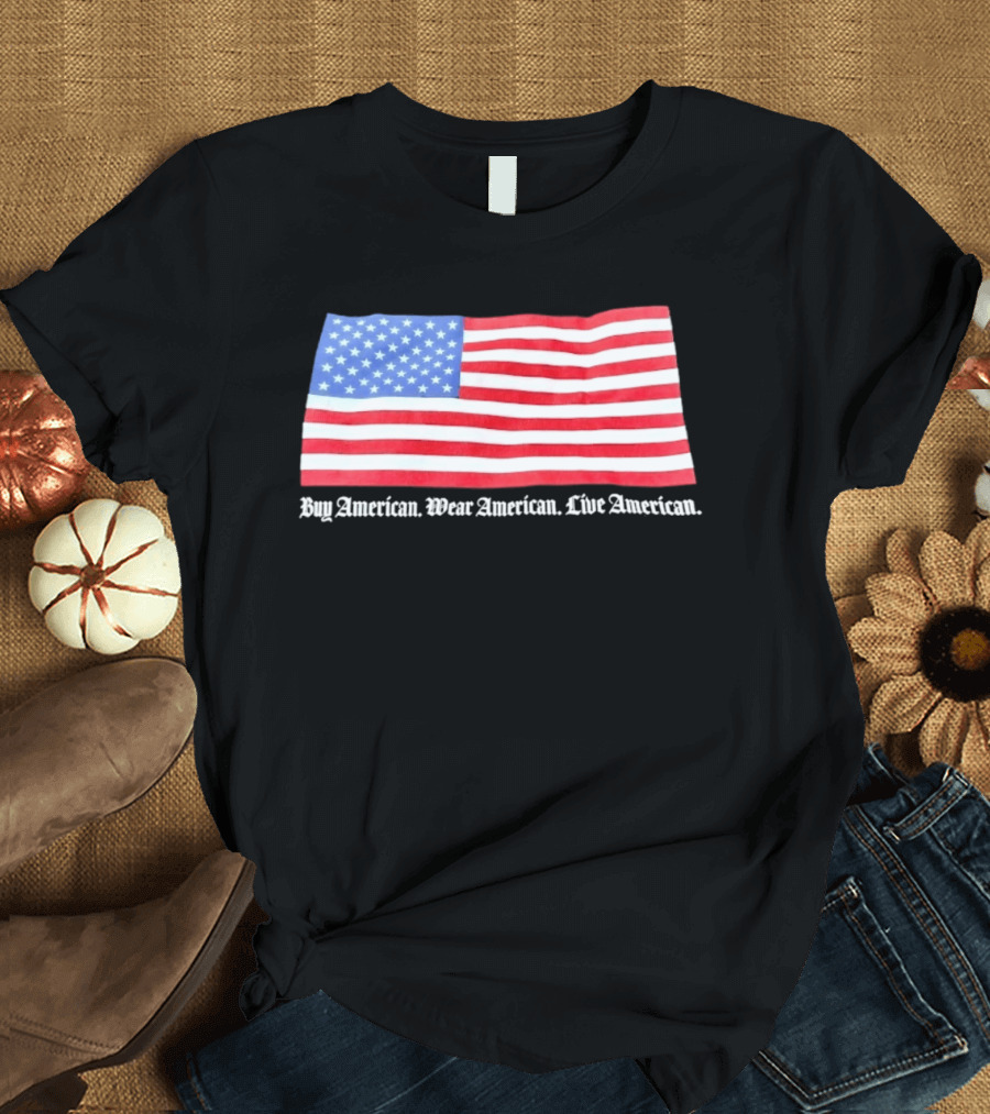 Buy American Wear American Live American Flag Stars And Stripes T-Shirt