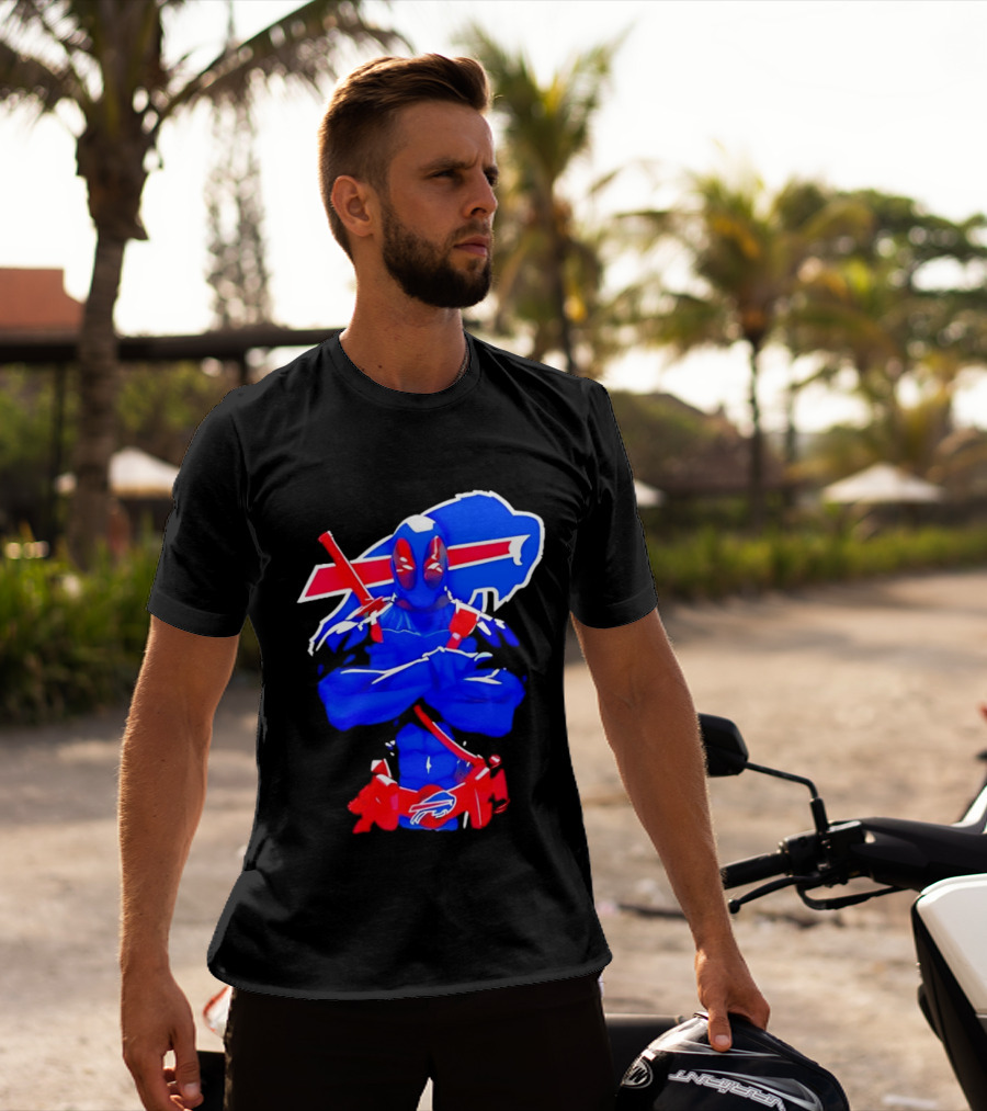 Deadpool Meditation Buffalo Bills Super Hero Football Fan T-Shirt