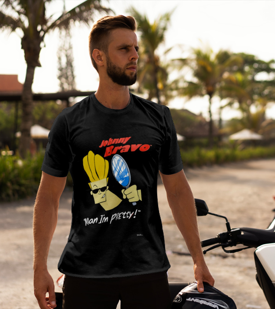 Johnny Bravo Man I'm Pretty Magnifying Mirror T-Shirt