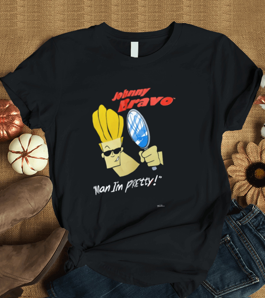Johnny Bravo Man I'm Pretty Magnifying Mirror T-Shirt