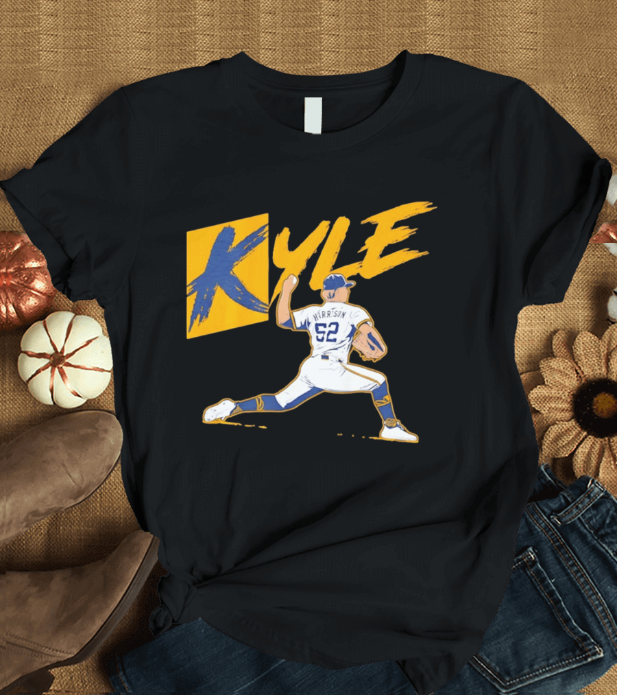 Kyle Harrison 52 Milwaukee Brewers MLB Baseball K Sign T-Shirt