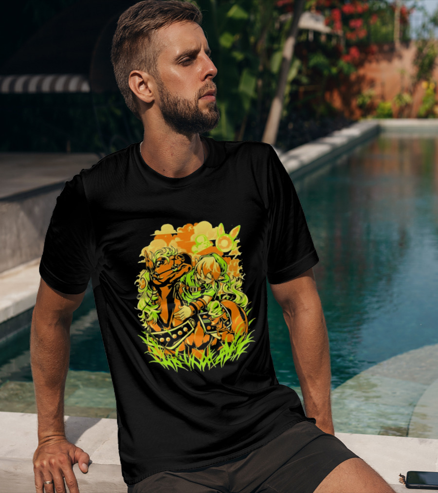 Legend Of Zelda Link And Epona Journey Through Hyrule Fields Adventure T-Shirt