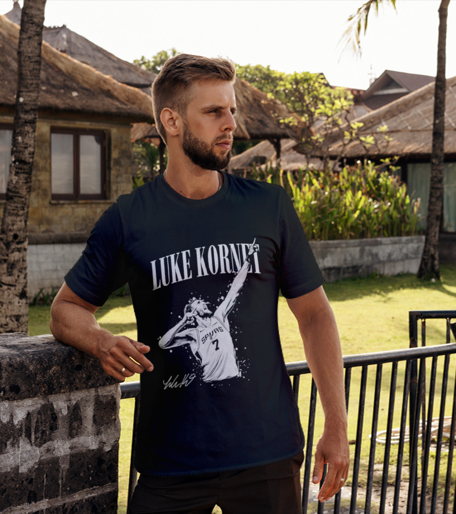 Luke Kornet San Antonio Basketball Number 7 Signature T-Shirt