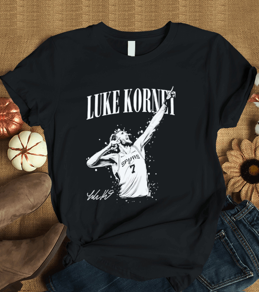Luke Kornet San Antonio Basketball Number 7 Signature T-Shirt