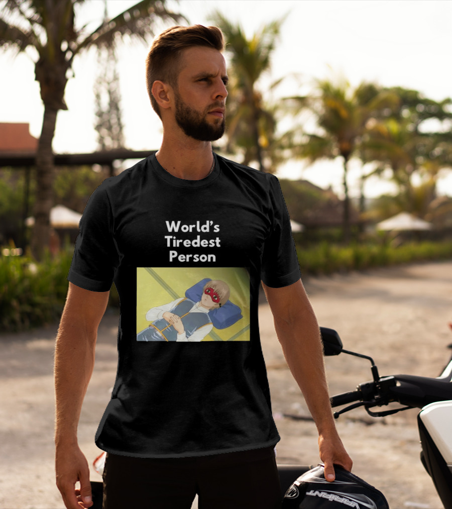 Okita Sougo World's Tiredest Person Anime Character Relaxing T-Shirt