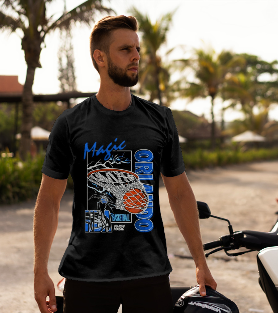 Magic Orlando Basketball NBA Lightning Swish T-Shirt