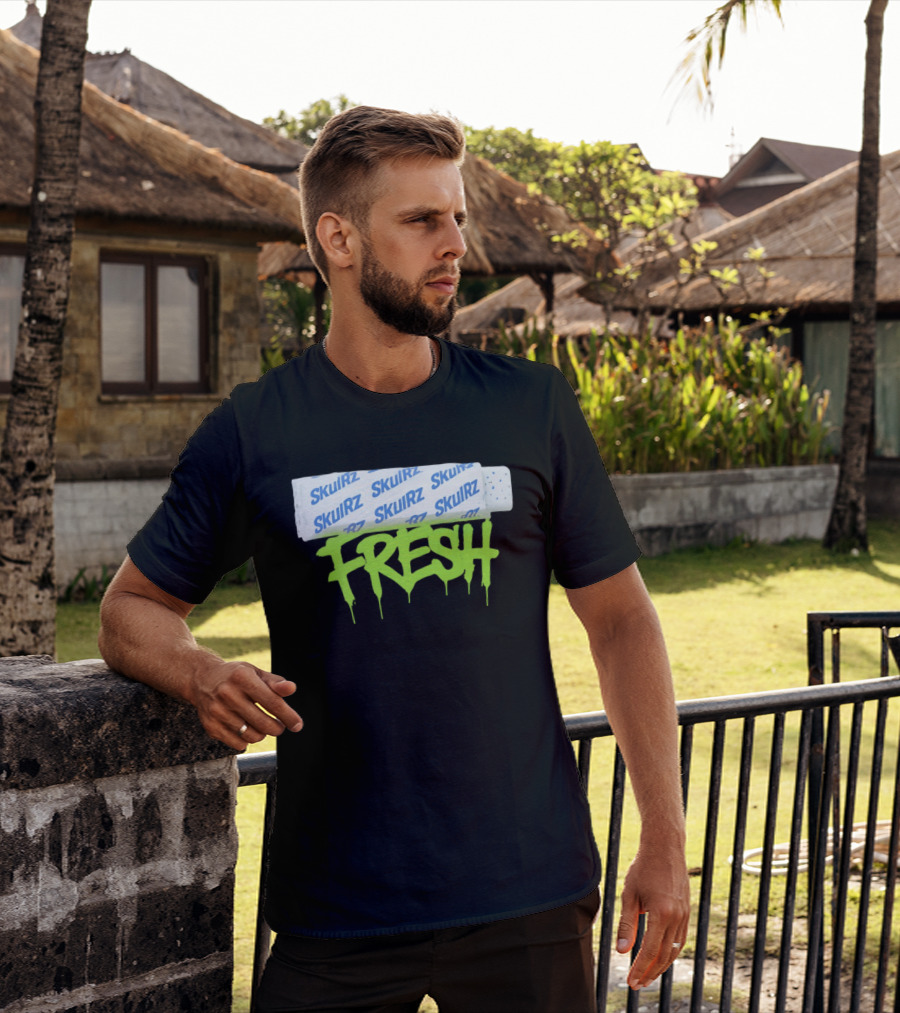 Skulrz Fresh Gum Stylized Wrapper And Green Dripping T-Shirt