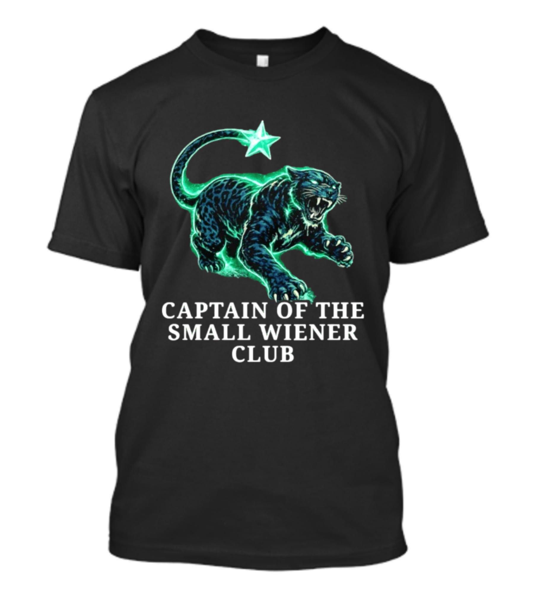 Panther With Star Graphic Captain Of The Small Wiener Club T-Shirt
