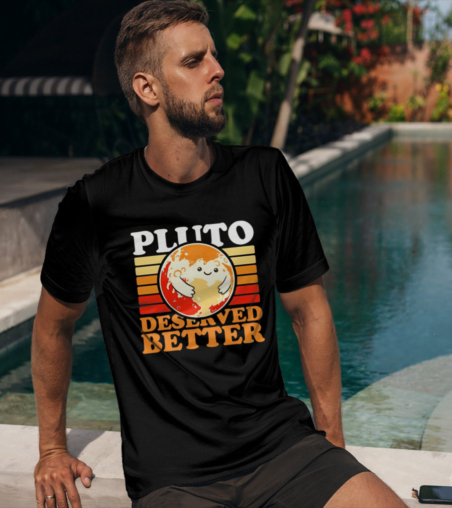 Pluto Deserved Better Cute Cartoon Planet Space Science Astronomy Universe T-Shirt