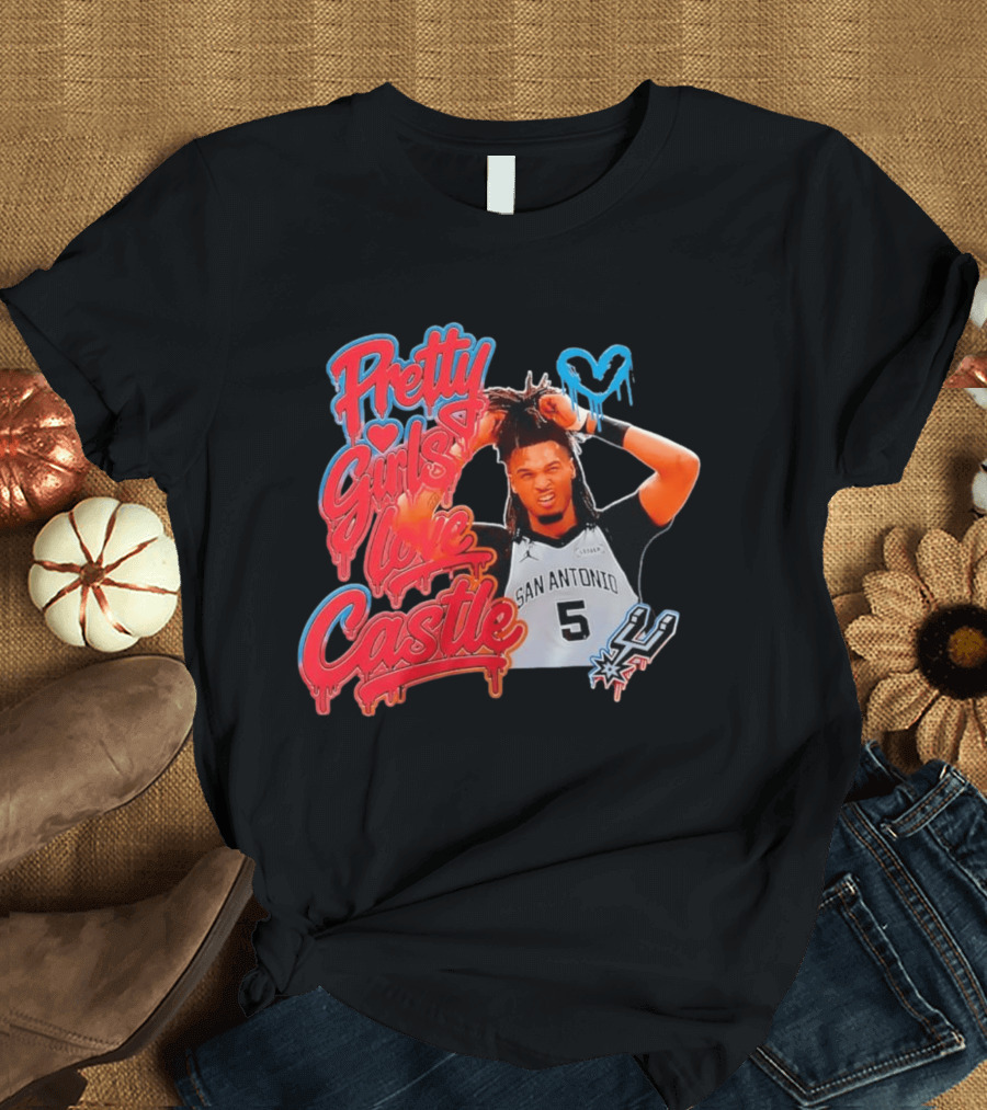 Pretty Girls Love Castle San Antonio Number 5 Spurs T-Shirt