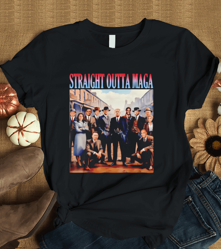 Straight Outta MAGA Donald Trump Elon Musk Tucker Carlson Vivek Ramaswamy Peaky Blinders T-Shirt