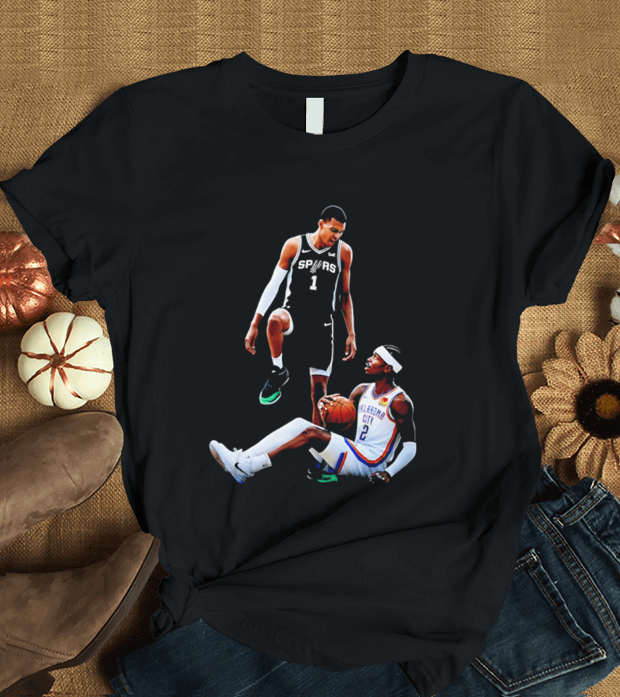 Victor Wembanyama Spurs Number 1 Vs Oklahoma City Number 2 Basketball Matchup T-Shirt