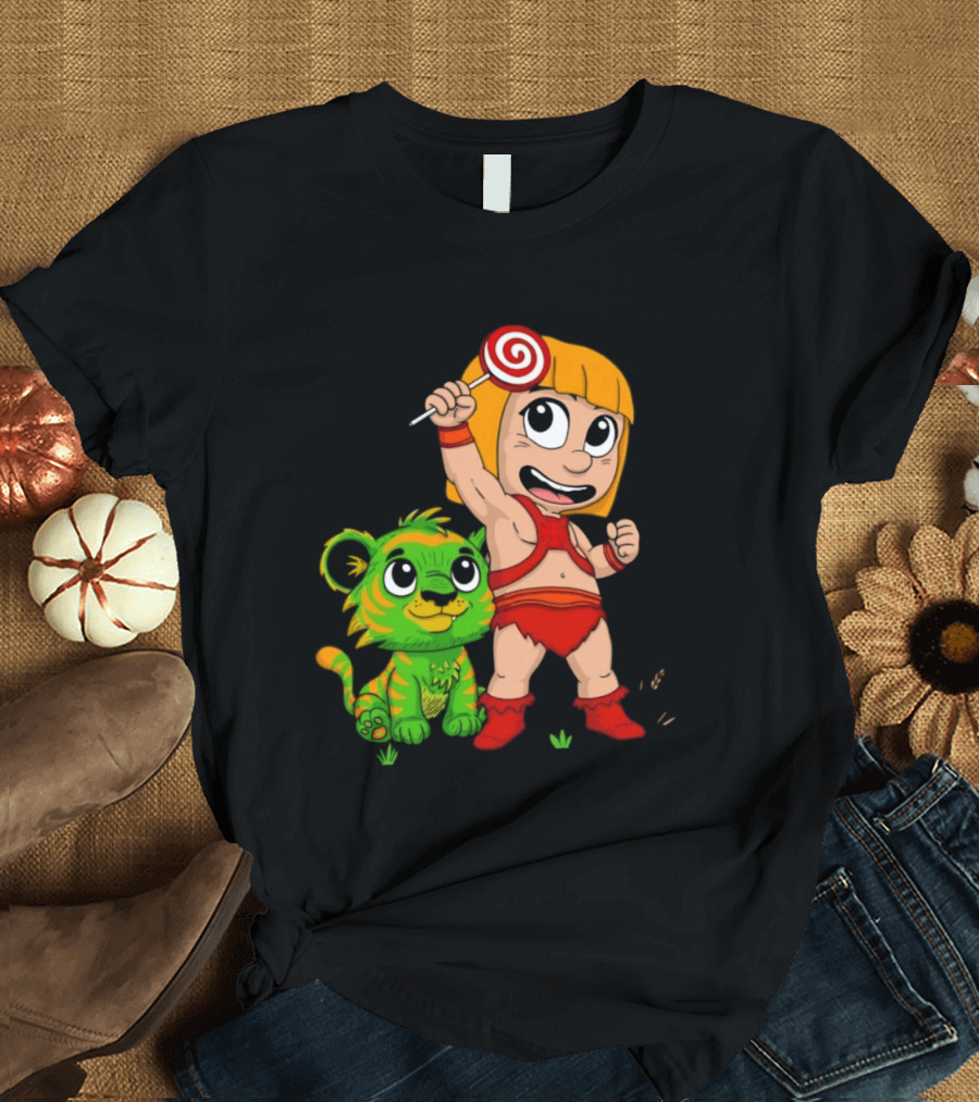 He Man And Battle Cat Masters Of Kindergarten Lollipop Adventure T-Shirt