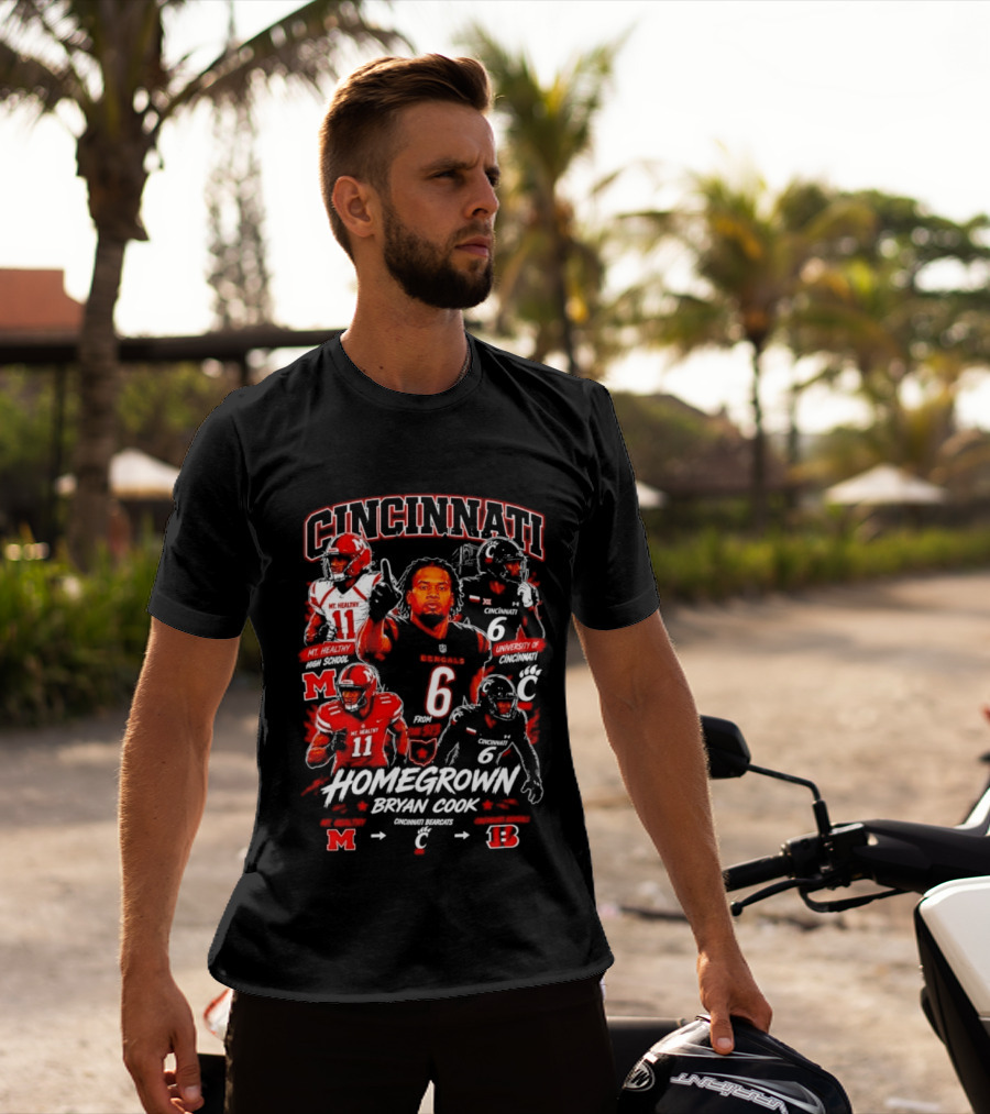 Cincinnati Bearcats Homegrown Bryan Cook University Of Cincinnati Mt. Healthy T-Shirt
