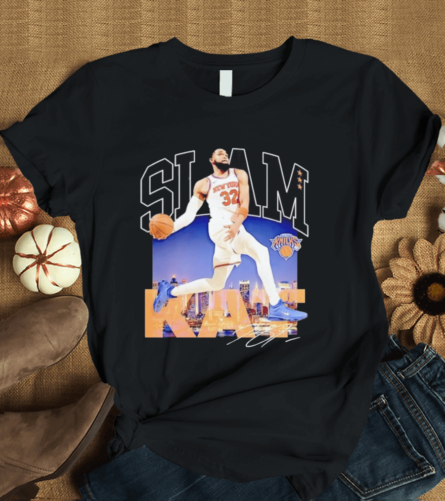 Karl Anthony Towns New York Knicks Slam Kat NBA Basketball 32 Jersey T-Shirt