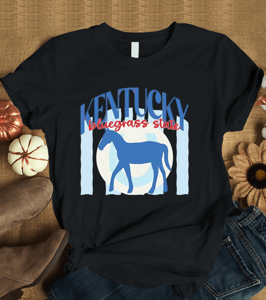 Kentucky Bluegrass State Horse Horseshoe T-Shirt