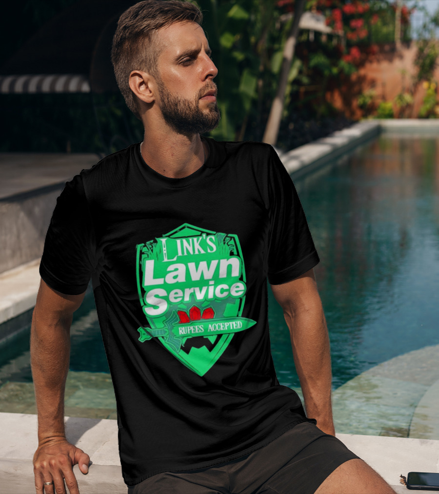 Link's Lawn Service Rupees Accepted The Legend Of Zelda Master Sword T-Shirt