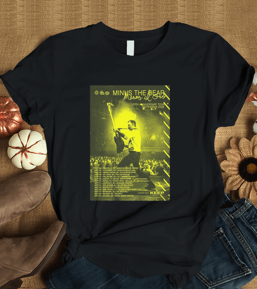 Minus The Bear Menos El Oso 20th Anniversary Tour September 2026 With Jimmy Eat World And Keep T-Shirt