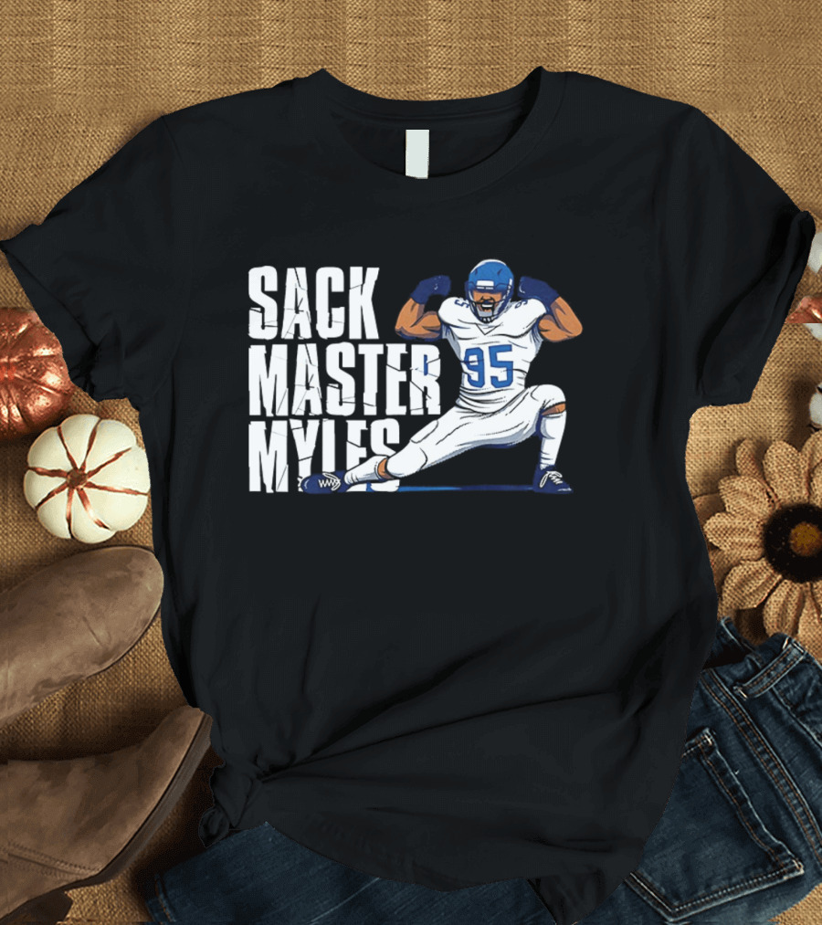 Sack Master Myles Garrett 95 Los Angeles Rams Football T-Shirt