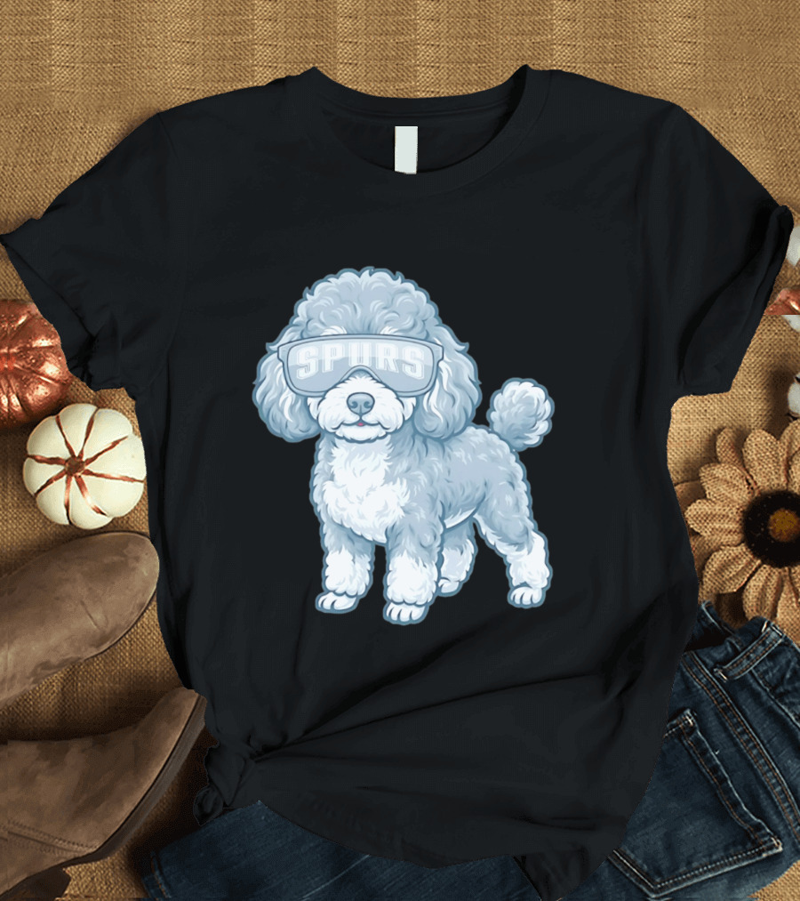 San Antonio Spurs Teacup Poodle With Goggles T-Shirt