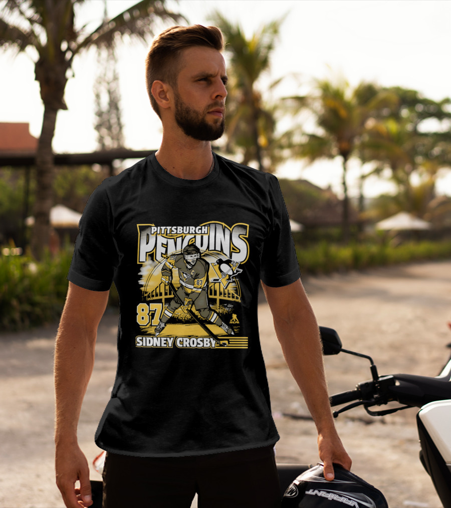 Sidney Crosby 87 Pittsburgh Penguins Player Bridge T-Shirt