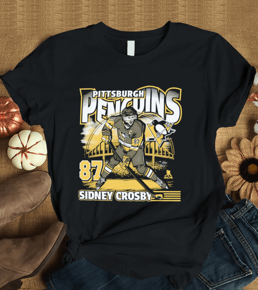 Sidney Crosby 87 Pittsburgh Penguins Player Bridge T-Shirt