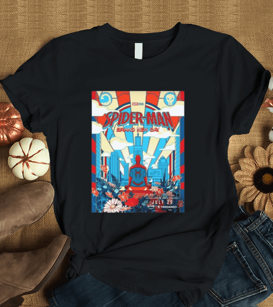 Spider Man Brand New Day Exclusive Movie Theaters July 29 Prime Fandango T-Shirt