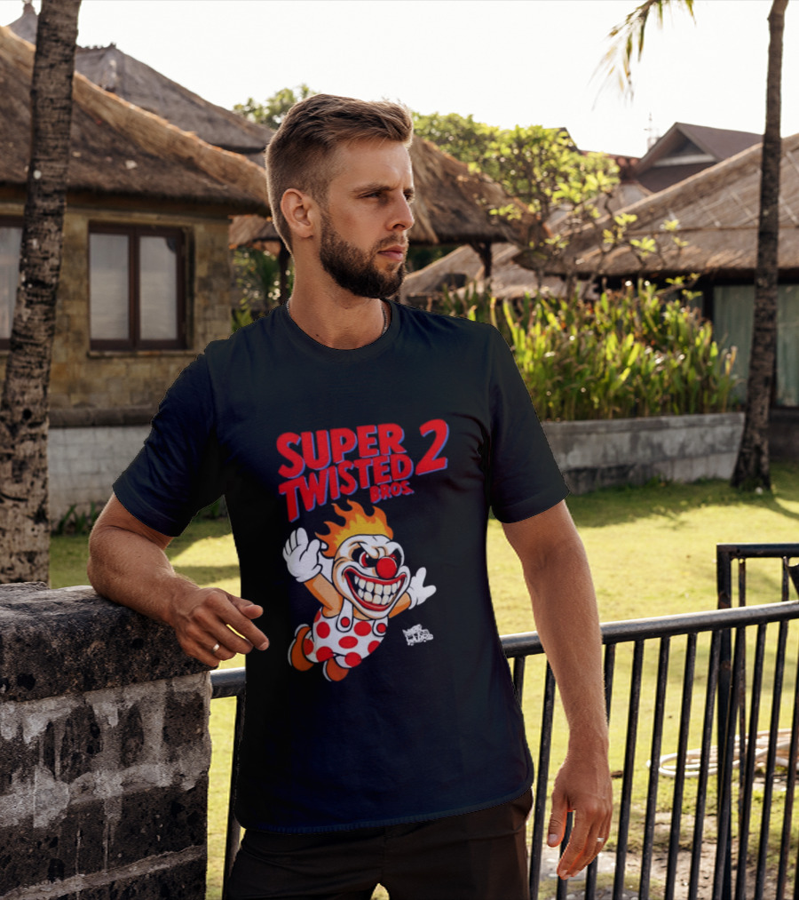 Super Twisted 2 Bros Sweet Tooth Twisted Metal Video Game Mashup T-Shirt