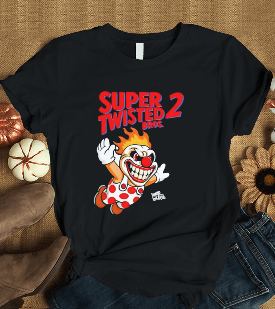 Super Twisted 2 Bros Sweet Tooth Twisted Metal Video Game Mashup T-Shirt