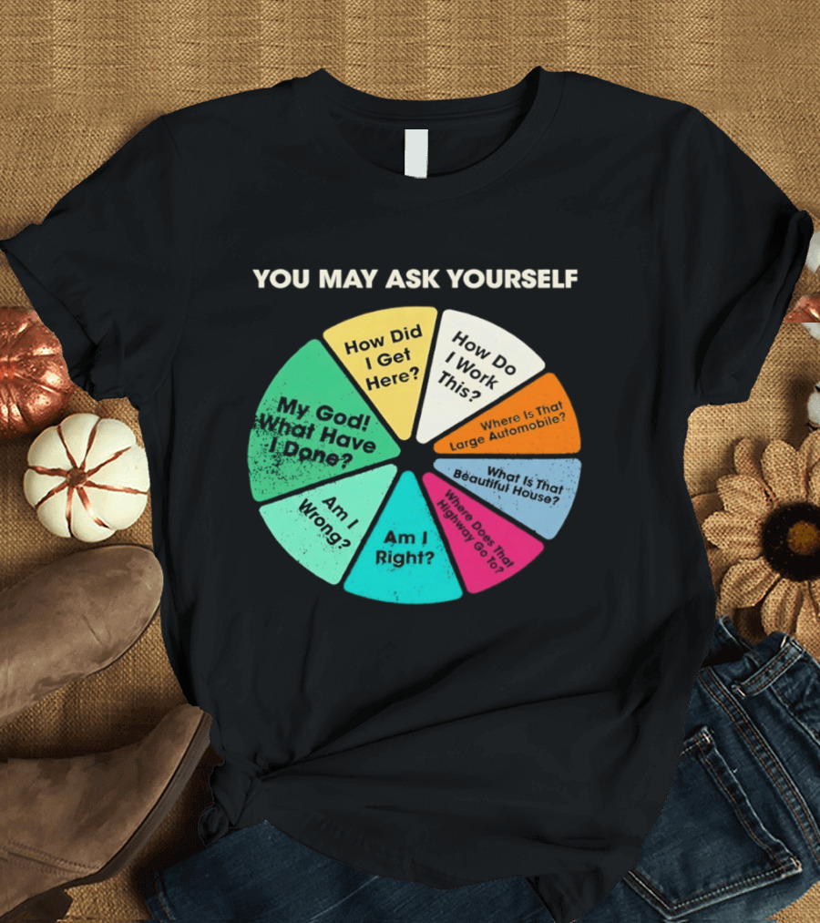 Talking Heads Pie Chart Lyrics You May Ask Yourself Once In A Lifetime T-Shirt