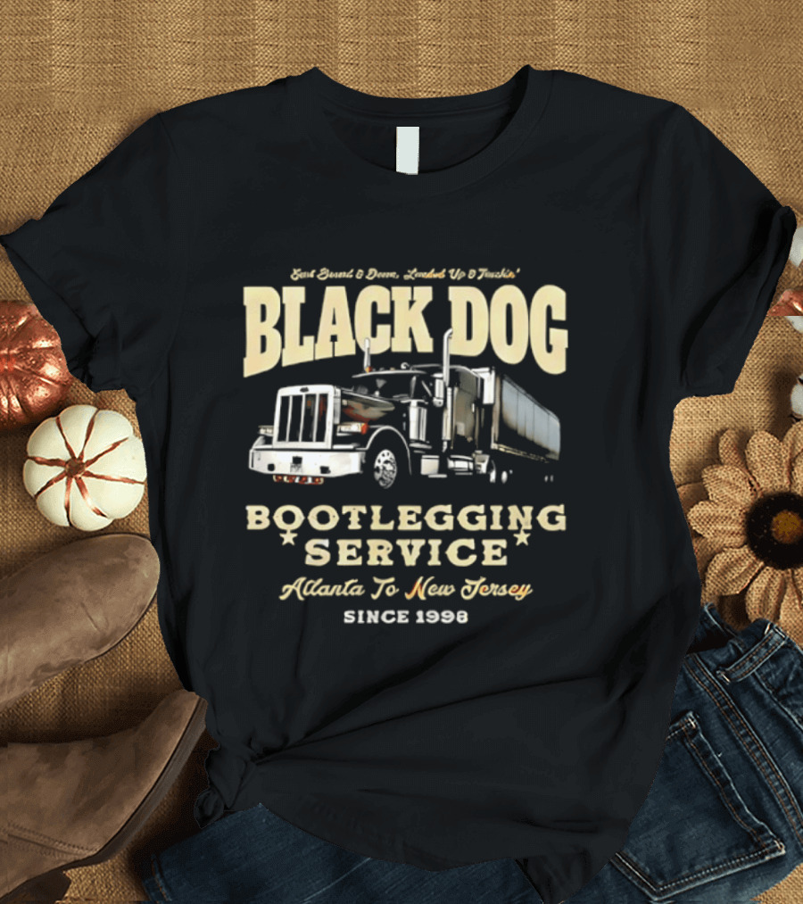 Black Dog Boot Service Atlanta To New Jersey Since 1998 Truck T-Shirt