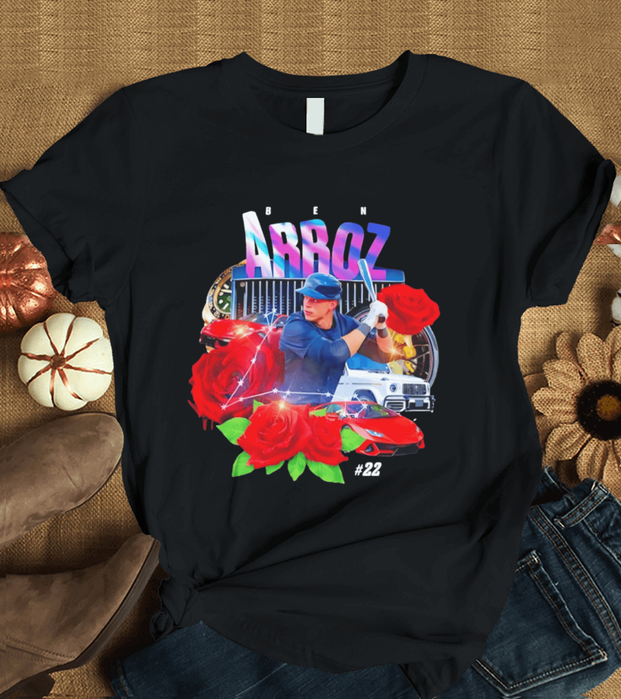 Ben Arroz Baseball Player Luxury Cars Roses #22 T-Shirt
